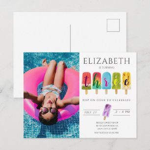 Carte Postale Fille 3e anniversaire Été glace à l'eau Crème glac