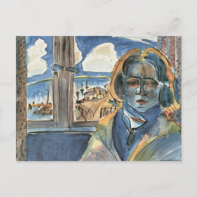 Carte Postale Fille à la fenêtre (Sonia) par Walter Gramatte (Devant)