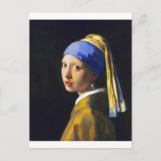 Carte Postale Fille à oreille perle ~ Vermeer (Devant)