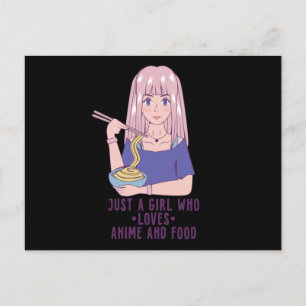 Carte Postale Fille Anime   pour Anime & Food Lover