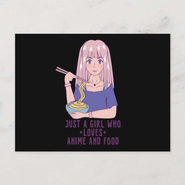 Carte Postale Fille Anime | pour Anime & Food Lover (Devant)