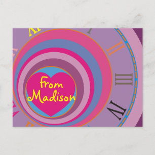 Carte Postale Fille assez tourbillon cercles enfants tornade art