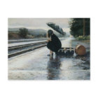 Fille attendant un art de train