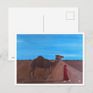 Carte Postale Fille au chameau Peinture par Alfred Fox