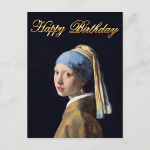 Carte Postale Fille au collier de perles 1665 Joyeux Anniversair