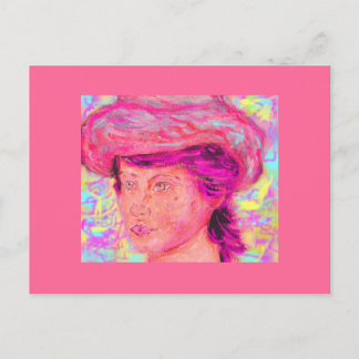 Carte Postale fille avec casquette renoir