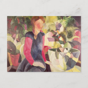 Carte Postale Fille avec un bol de poisson, 20ème siècle