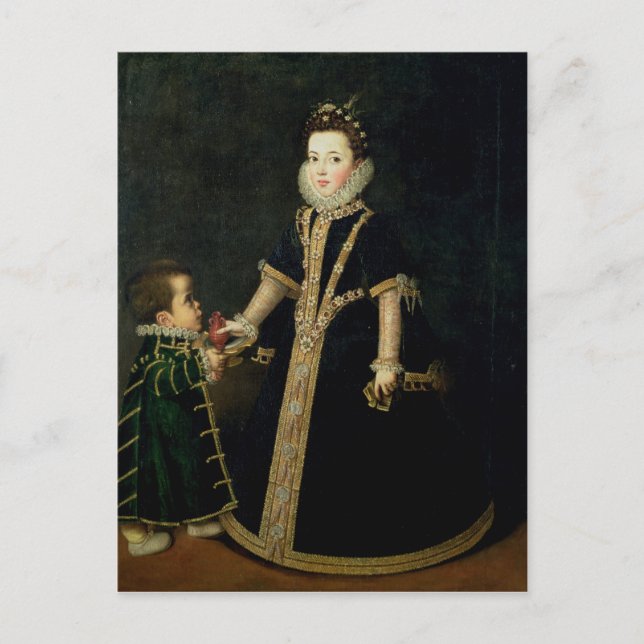 Carte Postale Fille avec un nain, pensé comme un portrait (Devant)