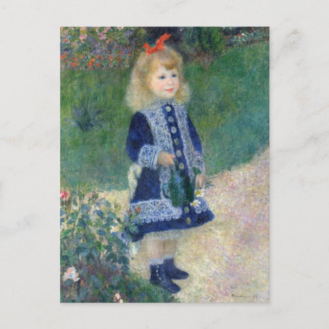 Carte Postale Fille avec une canne d'arrosage par Renoir, Impres (Devant)