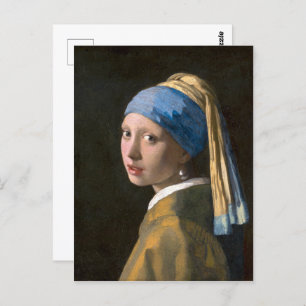 Carte Postale Fille avec une oreille perle   Johannes Vermeer