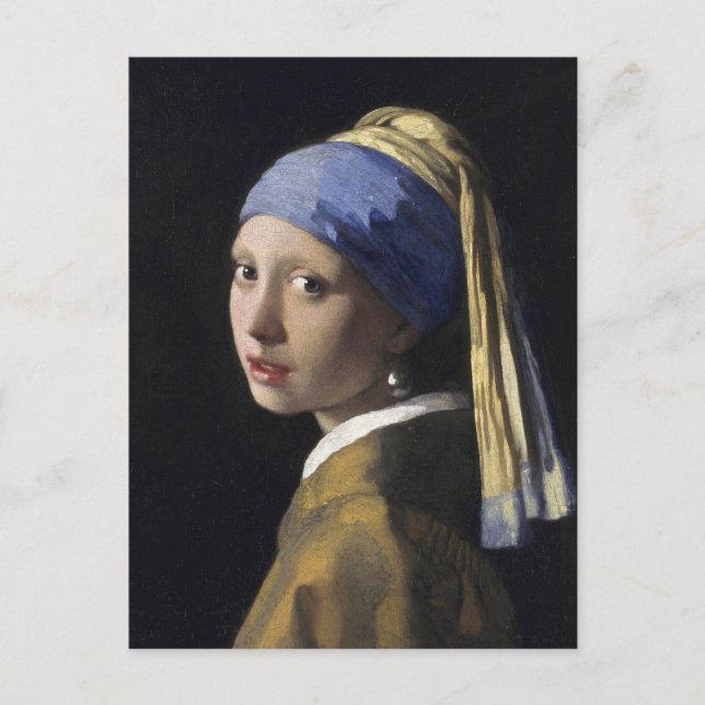 Carte Postale Fille avec une perle à oreille par Johannes Vermee (Devant)