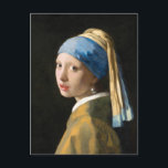 Carte Postale Fille avec une perle à oreille par Johannes Vermee<br><div class="desc">Girl with a Pearl Earring (vers 1665) de Johannes Vermeer.</div>