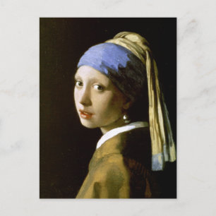 Carte Postale Fille avec une perle à oreille Vermeer Art