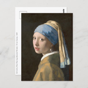 Carte Postale Fille avec une perle d'oreille-Johannes Vermeer Ar