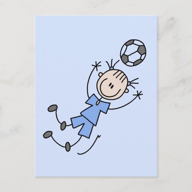 Carte Postale Fille Bleu Soccer Uniforme Tshirts et cadeaux (Devant)