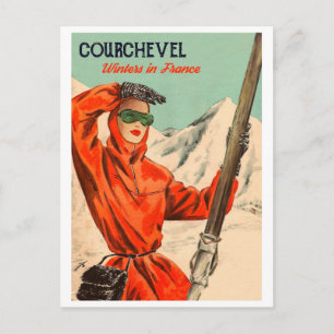 Carte Postale Fille branchée de Courchevel