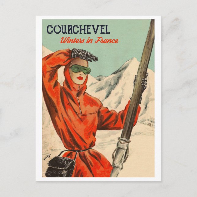 Carte Postale Fille branchée de Courchevel (Devant)