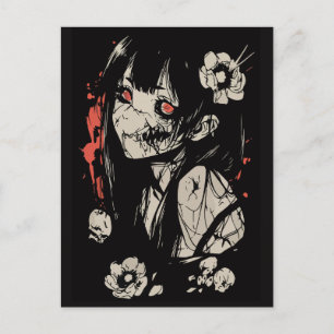 Carte Postale Fille d'anime d'horreur