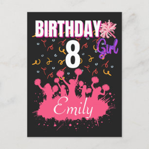 Carte Postale Fille d'anniversaire gymnaste meneuse de claque 