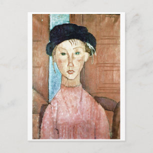 Carte Postale Fille dans un Casquette, Modigliani