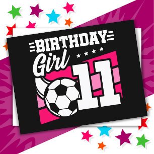Carte Postale Fille de 11 ans foot football 11e anniversaire