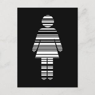 Carte Postale fille de code barre