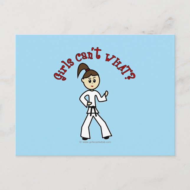 Carte Postale Fille de karaté léger (Devant)