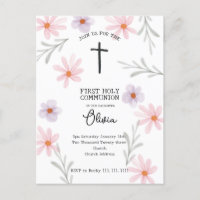 Fille de la première communion florale