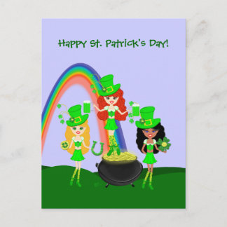 Carte Postale Fille de la Saint-Patrick Lutins