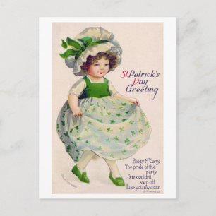 Carte Postale Fille de la Saint Patrick, Vintage