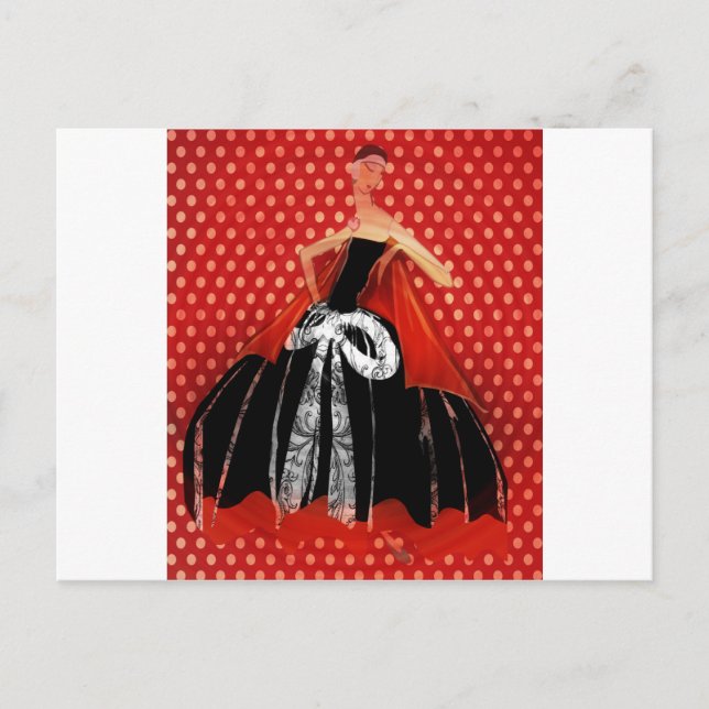 CARTE POSTALE FILLE DE MODE (Devant)