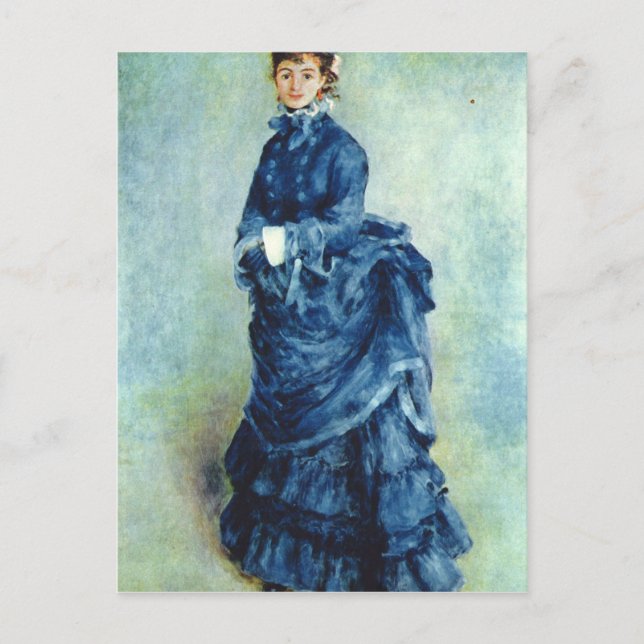 Carte Postale Fille de Paris la dame en bleu par Pierre Renoir (Devant)