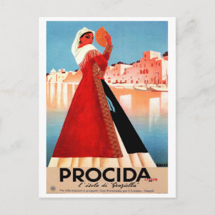 Carte Postale Fille de Procida, Naples, Italie