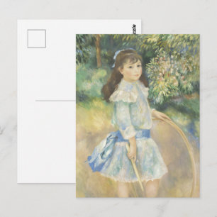 Carte Postale Fille de Renoir au jardin dans le style cottagecor
