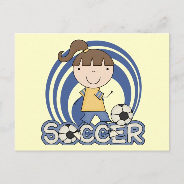 Carte Postale Fille de sport - T-shirts et Cadeaux de Football (Devant)
