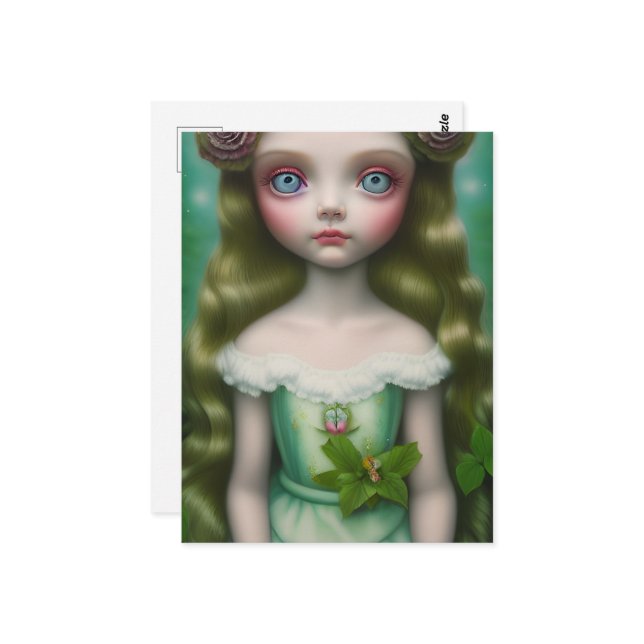 Carte Postale Fille des bois (Devant/Arrière en situation)