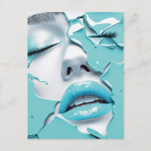 Carte Postale Fille du rêve aquatique Portrait de beauté abstrai