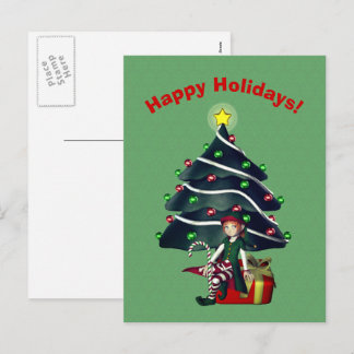 Carte postale Fille Elf Christmas Tree