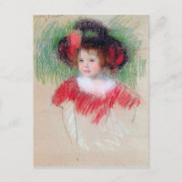 Fille en Big Bonnett et robe rouge, Mary Cassatt