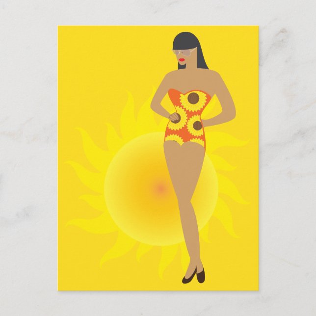 Carte Postale Fille en Bikini (Devant)