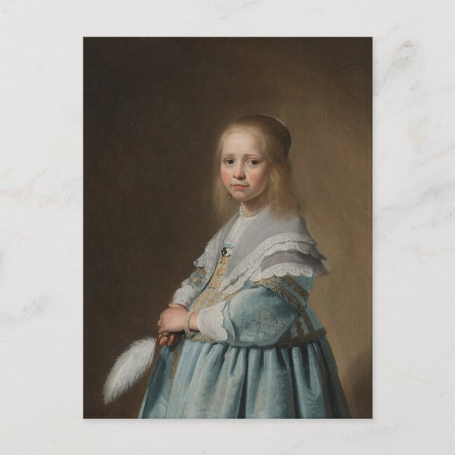 Carte postale fille en bleu verpronck (Devant)