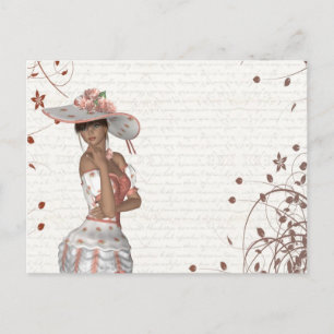 Carte Postale Fille en casquette d'été