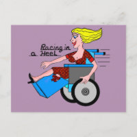 Fille en haut talon fauteuil roulant Amputé