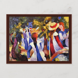 Carte Postale Fille En Plein Air Par Macke Août