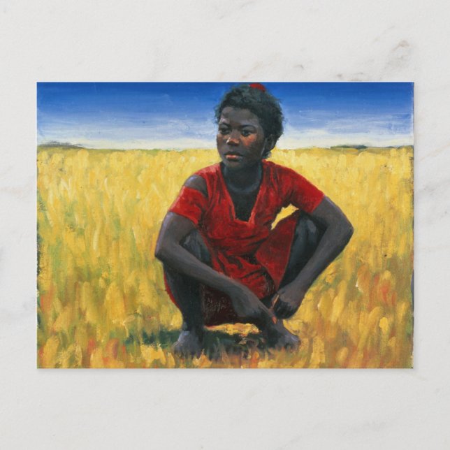 Carte Postale Fille en rouge 1992 (Devant)