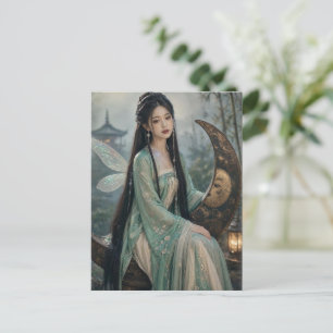 Carte Postale fille fée chinoise sur photographie de fantaisie l