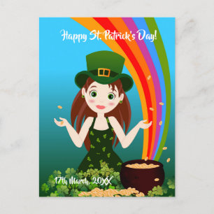 Carte Postale Fille fête son anniversaire sur Saint Patrick's
