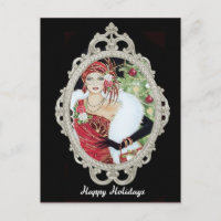 Fille Flapper de Noël robe rouge et or éblouissant