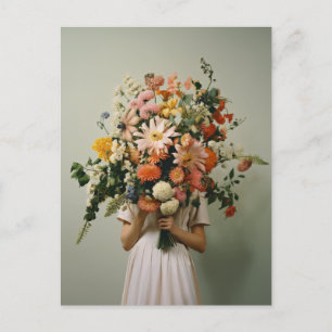 Carte Postale Fille Fleur Sauvage