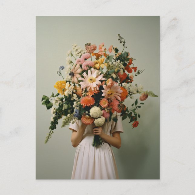 Carte Postale Fille Fleur Sauvage (Devant)